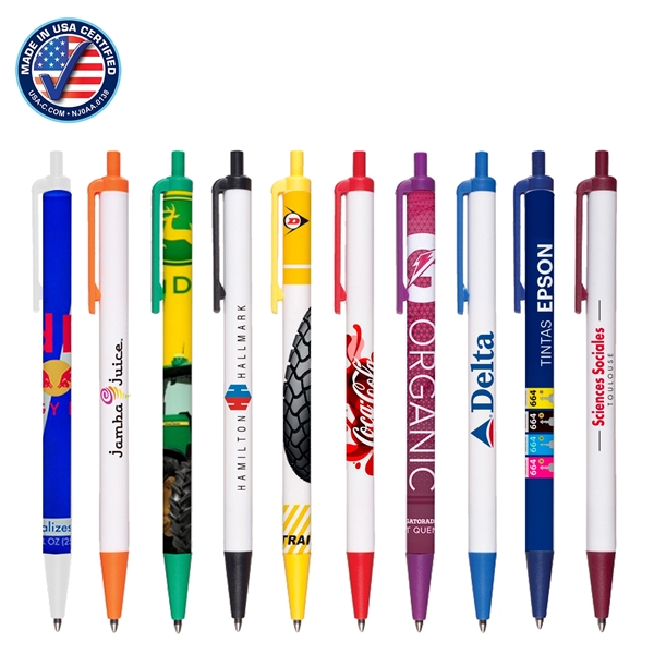 Oneida USA Made Retractable Pen with Full Color Imprint - Image 1