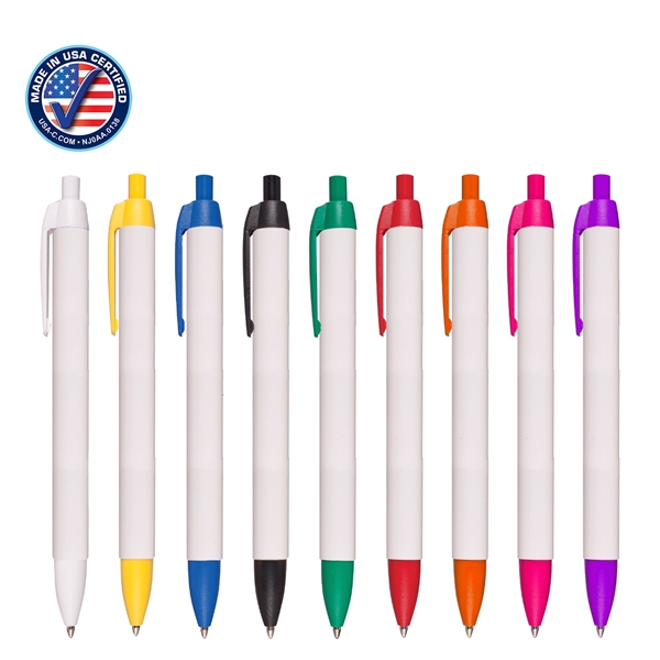 Brooklyn USA Made Retractable Pen with Full Color Imprint - Image 2