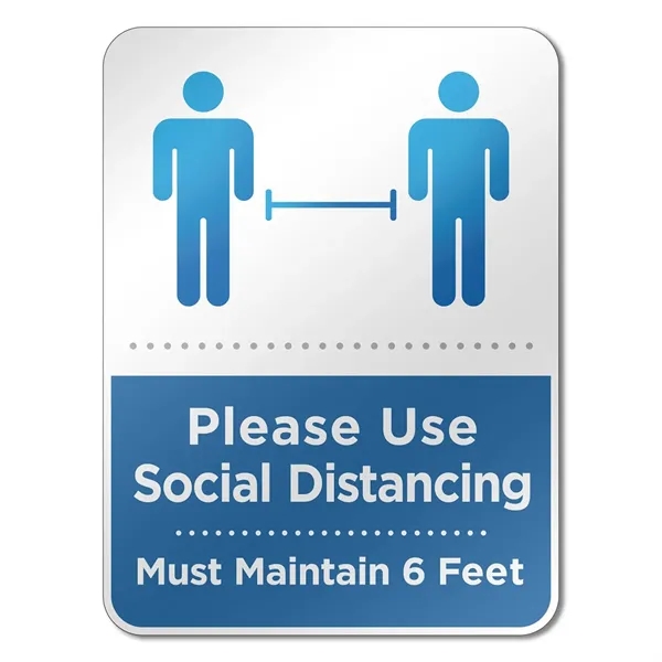 6" X 8" Social Distancing Reminder Wall Sign - Image 1