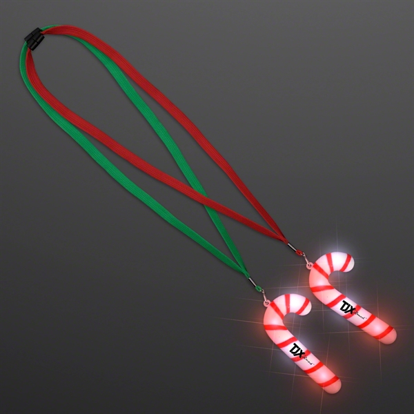 Light Up Candy Cane Necklace - Image 1