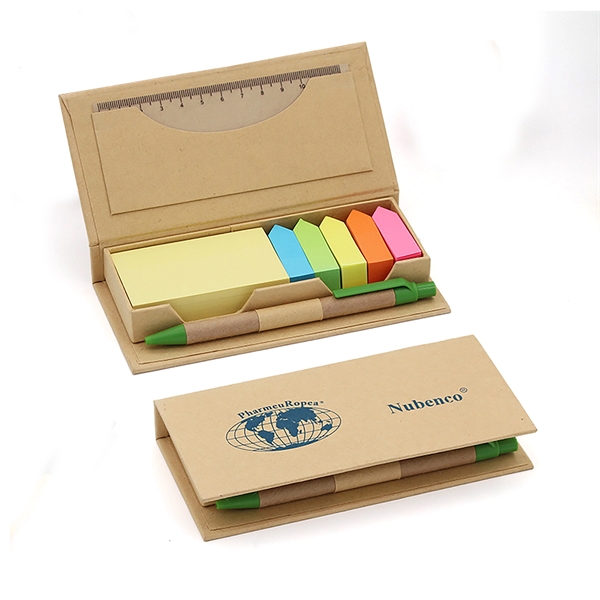 Eco Friendly Sticky Notes Memo Pad with Ballpen and Ruler