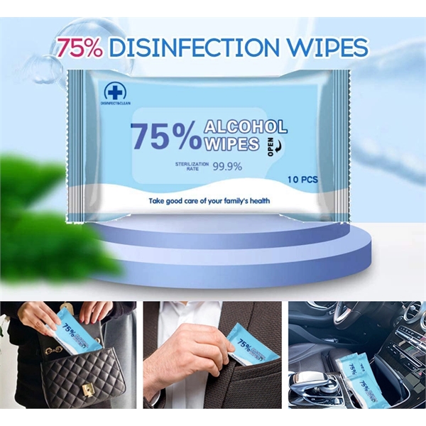 10PCS 75% Alcohol Disposable Cleaning Wet Wipes - Image 4