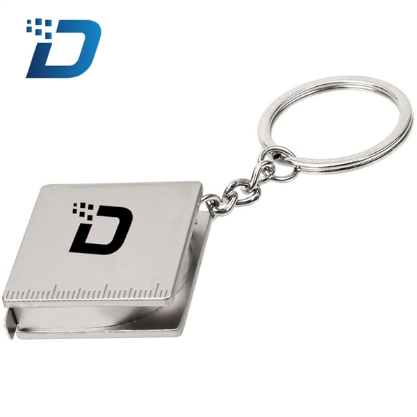 Portable Full Metal Mini Tape Measure Keychain - Image 1