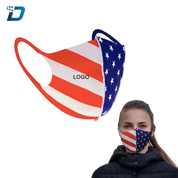 USA American Flag Stretch Cloth Washable Face Masks - Image 1