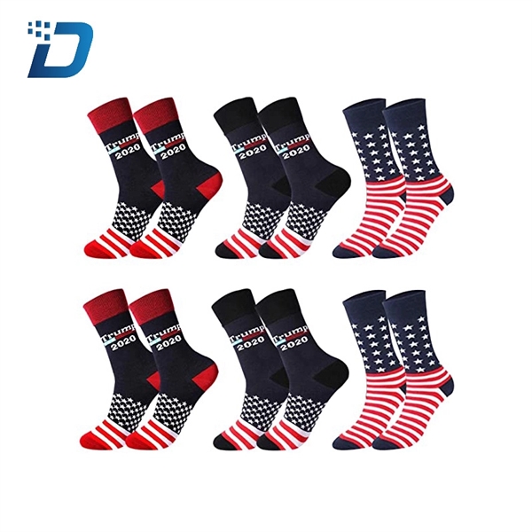 Donald Trump 2020 Socks American Flag Socks President Socks - Image 1