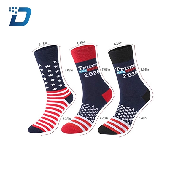 Donald Trump 2020 Socks American Flag Socks President Socks - Image 4