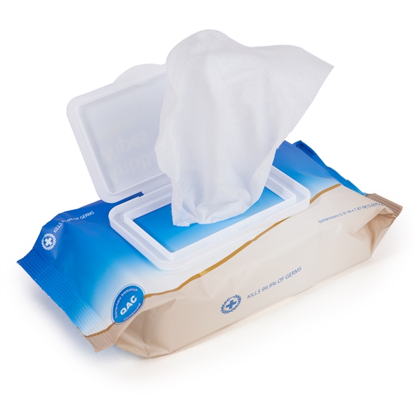 Antibacterial Wipes in Resealable Pouch - Image 2