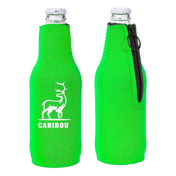 Neoprene Zipper Beer Bottle Cooler - Image 5