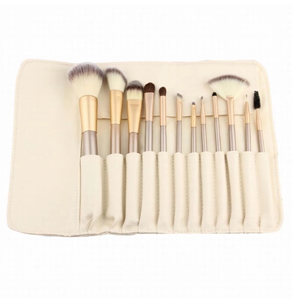 12 Pcs Makeup Brush Set With Bag - Image 1