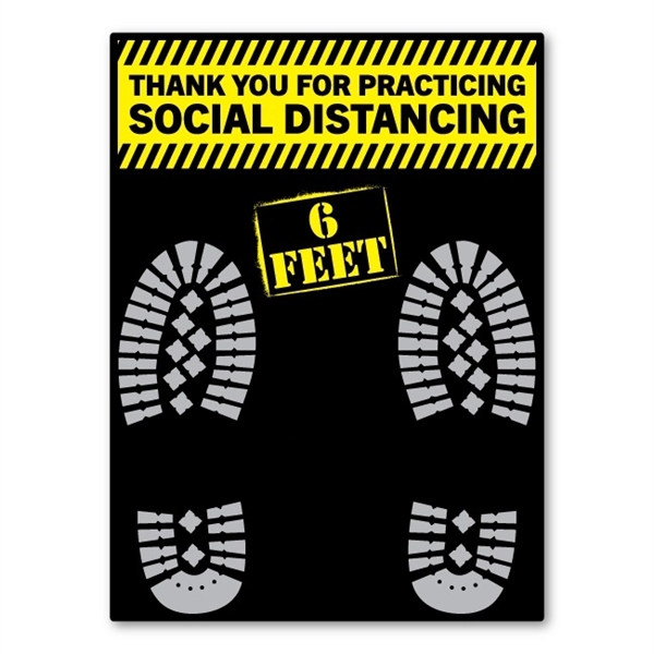 SOCIAL DISTANCING Rectangle Floor Decals w/ Full Color Logo - Image 3