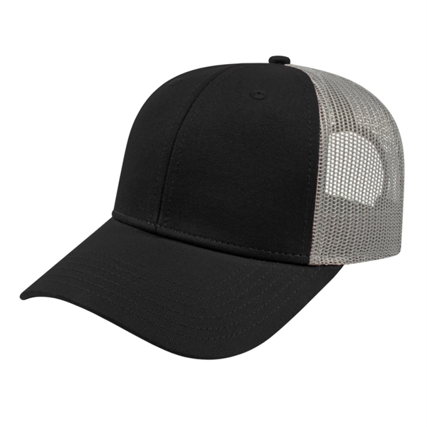 Low Profile Trucker with Modified Flat Bill Cap - Image 2