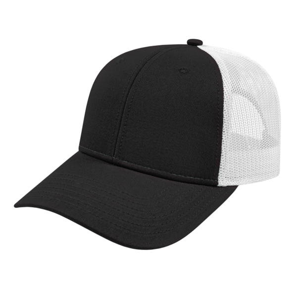 Low Profile Trucker with Modified Flat Bill Cap - Image 3