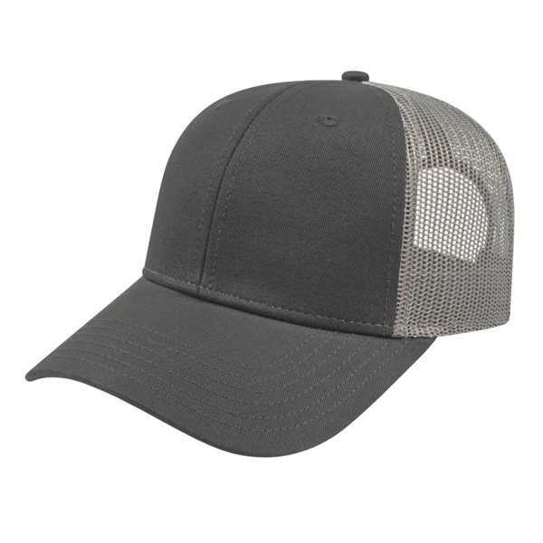 Low Profile Trucker with Modified Flat Bill Cap - Image 4