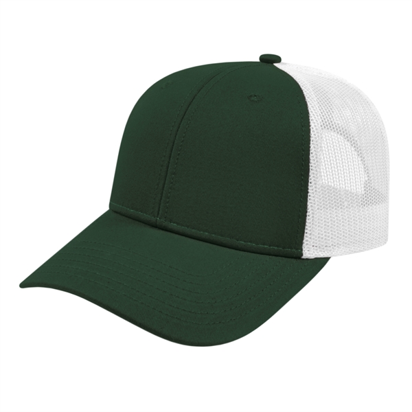Low Profile Trucker with Modified Flat Bill Cap - Image 5