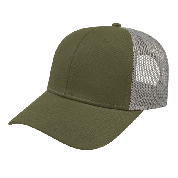 Low Profile Trucker with Modified Flat Bill Cap - Image 8