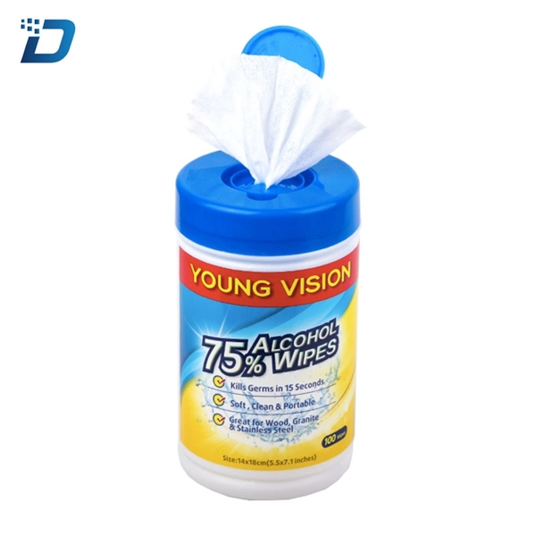 USA STOCK - 100 Count 75% Alcohol Disinfectant Wipes - Image 2