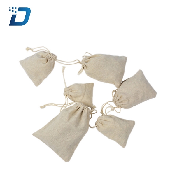 Linen Drawstring Pouch Bag - Image 2