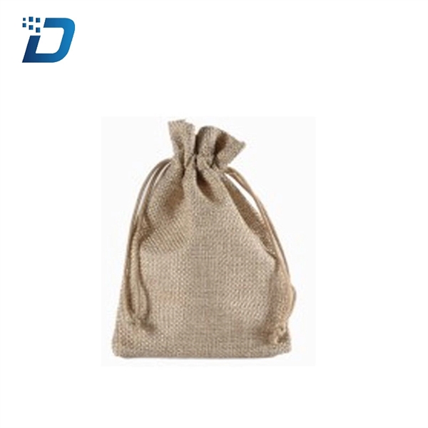 Customized Linen Drawstring Pouch Bag - Image 3