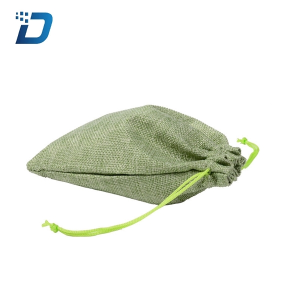 Customized Linen Drawstring Pouch Bag - Image 4