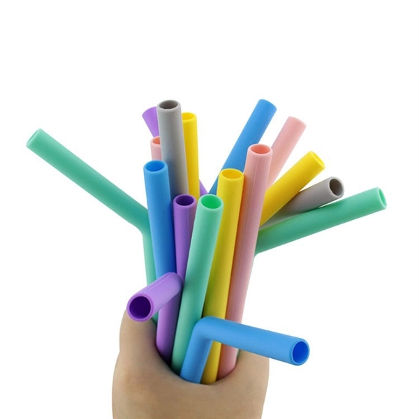 Folding Silicone Drinking Straw with Cleaner Brush - Image 3