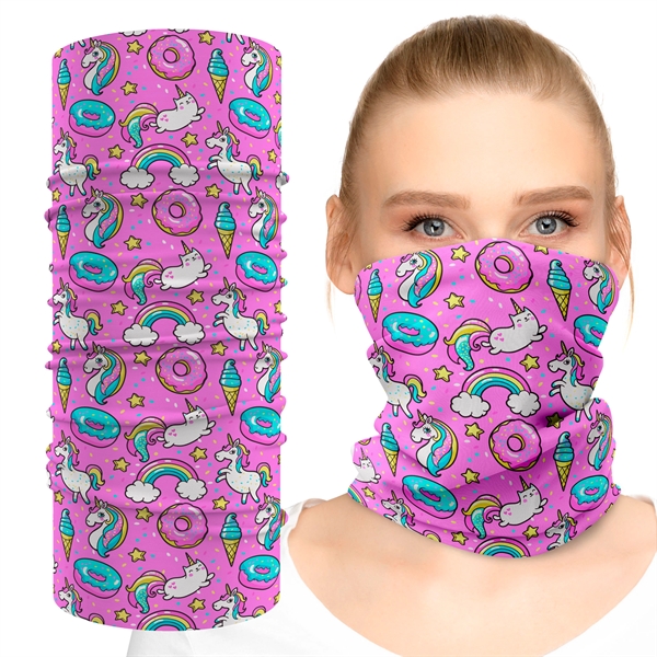 Face Mask Tube Neck Gaiter With Colorfull Custom Graphic Dye