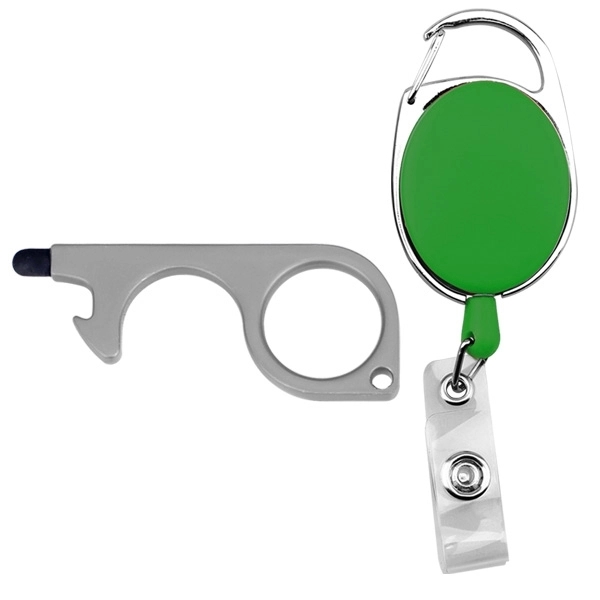 PPE No-Touch Door Opener w/ Stylus and Badge Reel Carabiner - Image 3