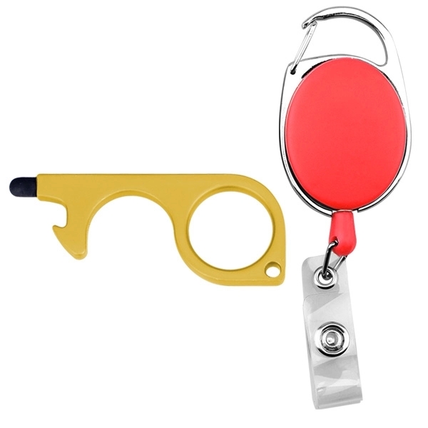 PPE No-Touch Door Opener w/ Stylus and Badge Reel Carabiner - Image 6