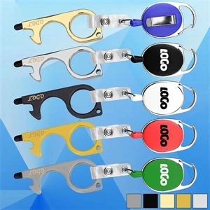 PPE No-Touch Door Opener w/ Stylus and Badge Reel Carabiner