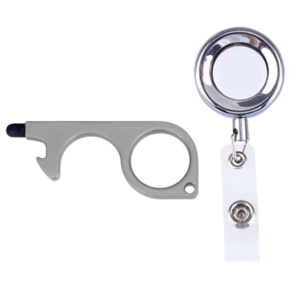 PPE No-Touch Door Opener with Stylus and Alligator Clip Reel - Image 3