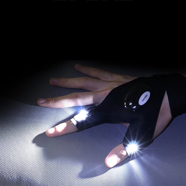 One Hand LED Flashlight Glove Outdoor Fishing Gloves. - Image 1