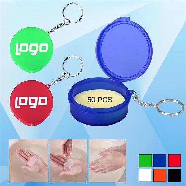 PPE Disposable Soap Sheets w/ Case and Key Chain - Image 1