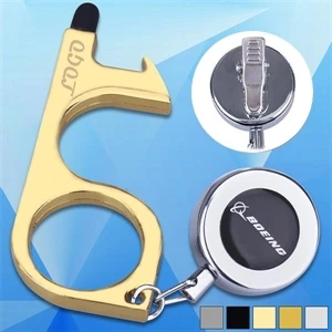 PPE No-Touch Door Opener with Stylus and Alligator Clip Reel