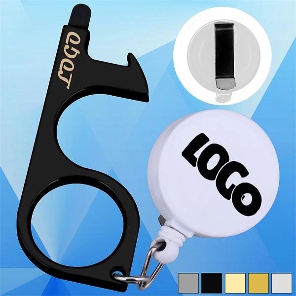 PPE No-Touch Door Opener with Stylus and Badge Reel - Image 1