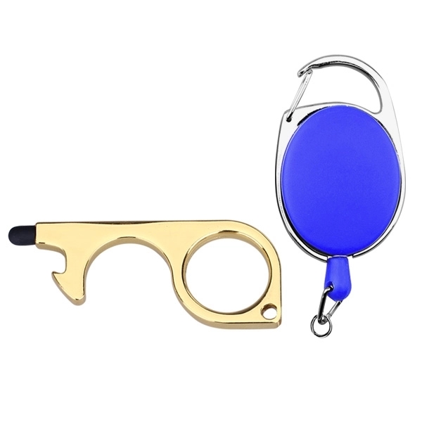 PPE No-Touch Door Opener w/ Stylus and Badge Reel Carabiner - Image 2
