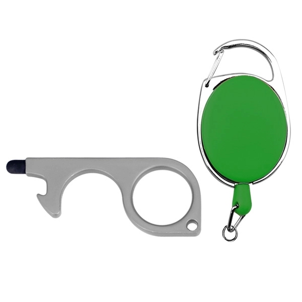PPE No-Touch Door Opener w/ Stylus and Badge Reel Carabiner - Image 3