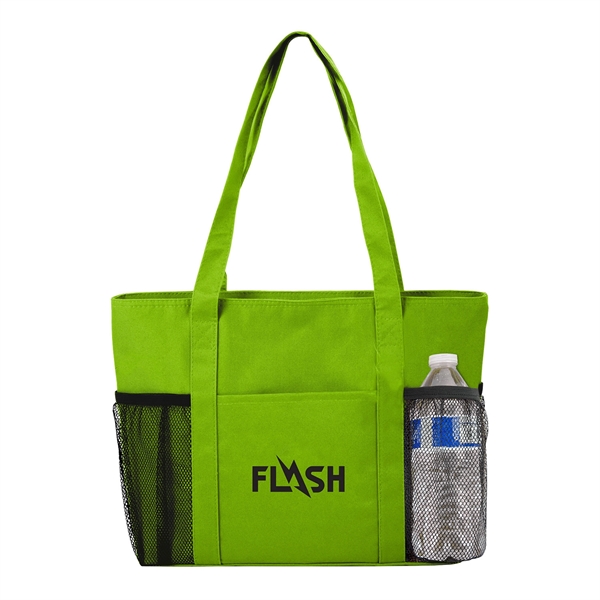 Cooler Tote with Mesh Pockets - Image 1