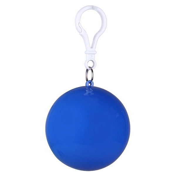 PPE Disposable Raincoat Poncho Ball with KeyChain - Image 2