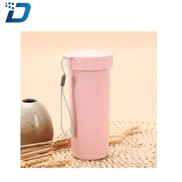 Wheat Straw Plastic Bottle Cup - Image 2
