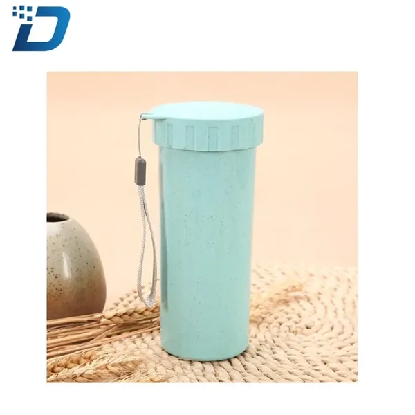 Wheat Straw Plastic Bottle Cup - Image 4