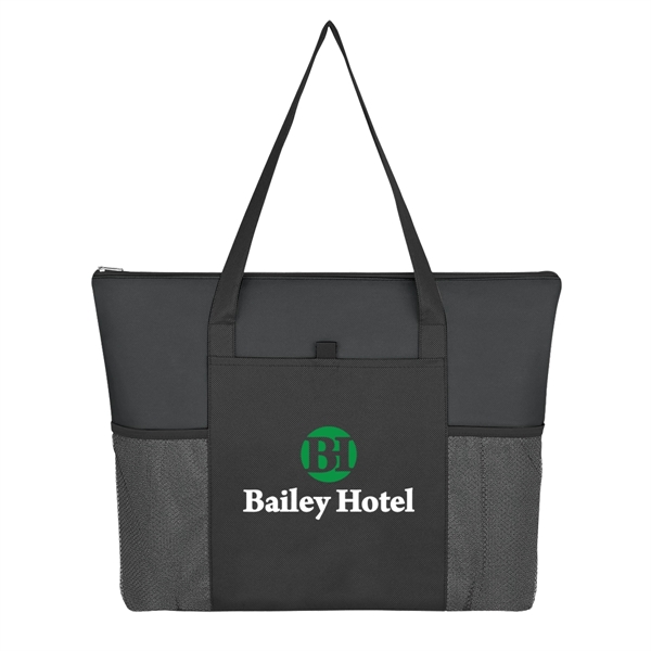 Non-Woven Voyager Zippered Tote Bag - Image 11