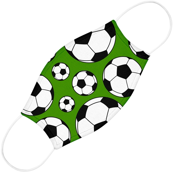 Graphic Youth Face Mask With Pocket For Filter, Soccer Dye-S - Image 2