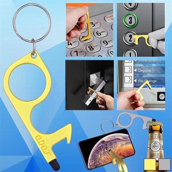 PPE Hygiene No-Touch Door/Bottle Opener with Stylus - Image 1