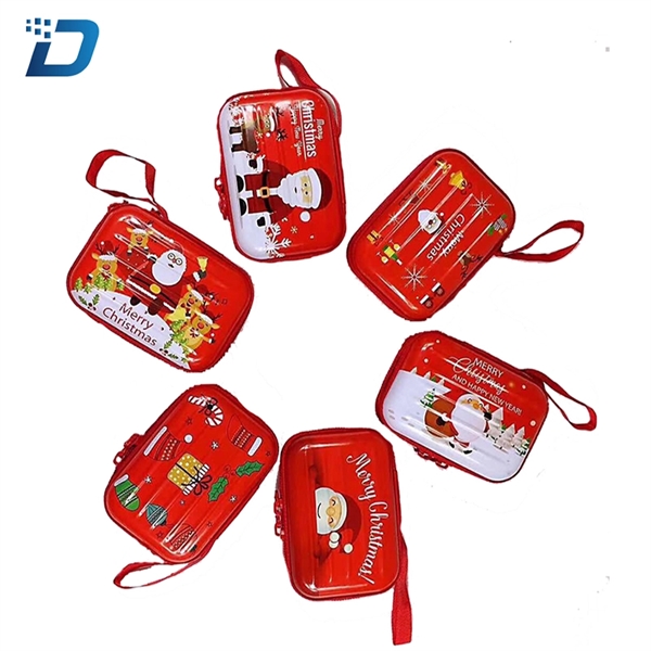 Christmas Tinplate Candy Cookie Coin Wallet - Image 2