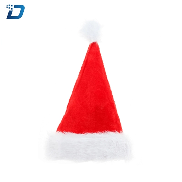 Plush Fur Red Christmas Claus Santa Hat - Image 4