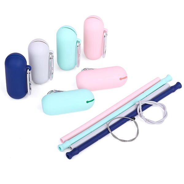 Folding Collapsible Silicone Straw With Case - Image 7