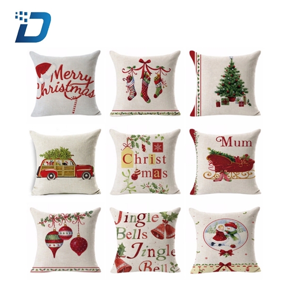 Custom Flax Decorative Cushions Pillowcase Christmas - Image 1