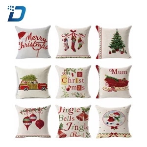 Custom Flax Decorative Cushions Pillowcase Christmas