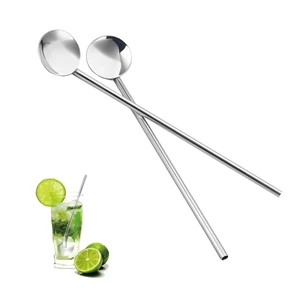 Stainless Steel Drinking Straw Spoon
