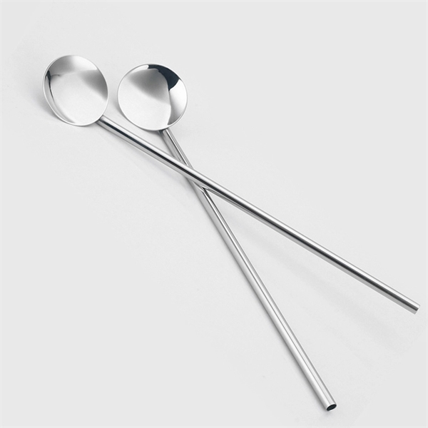 Stainless Steel Drinking Straw Spoon - Image 3