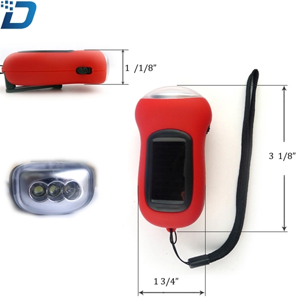Solar Rechargeable Hand Cranked Flashlight - Image 3